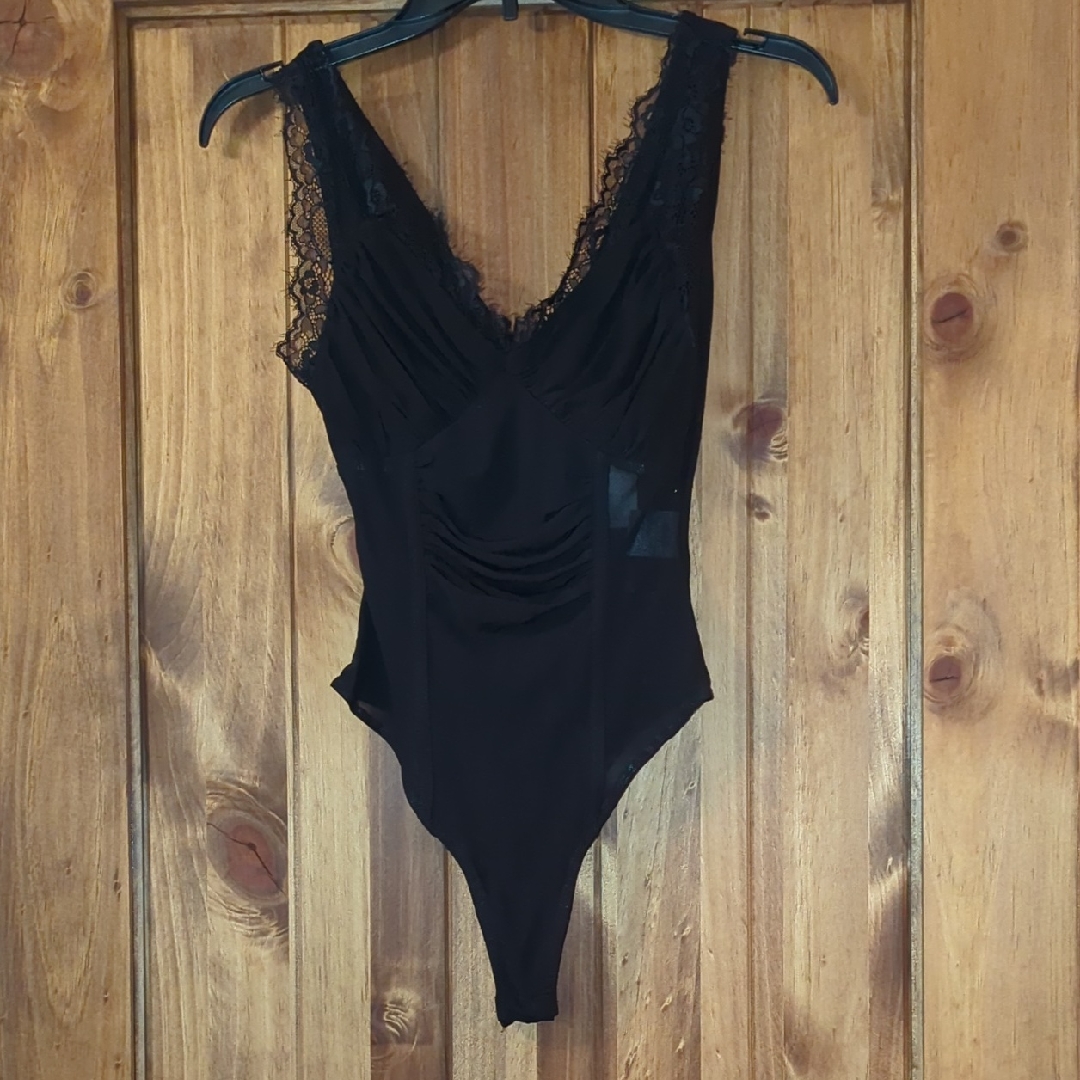 Privy Sheer Black Lace Bodysuit